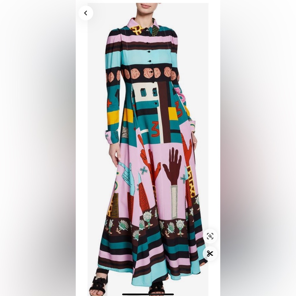Valentino Garavani Counting Six Print Maxi Dress size 6 - Picture 2 of 15